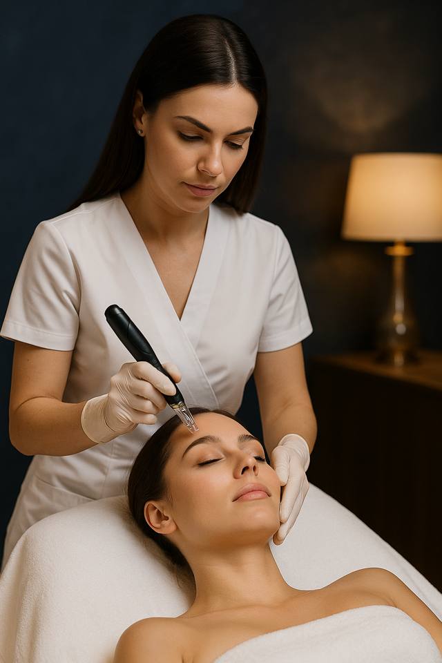 Tratamiento facial con dispositivo de microneedling